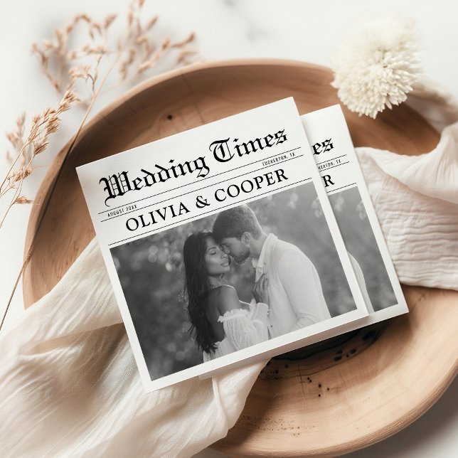 Newspaper Wedding Napkins (Creator Uploaded)