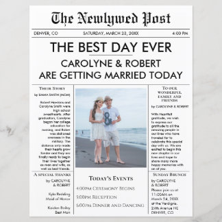 Newspaper Wedding Program