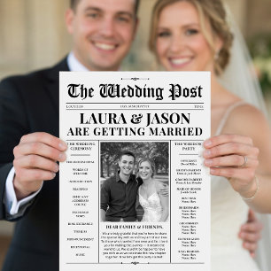 Newspaper Wedding Program Black and White Programs Flyer