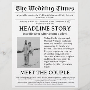 Newspaper Wedding Program  Flyer