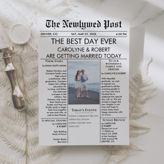 Newspaper Wedding Program Invitation (Creator Uploaded)