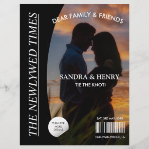 Newspaper Wedding Program Photo Magazine Fun Facts Flyer