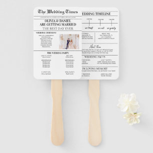Newspaper Wedding Program Template Wedding Photo Hand Fan