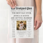 Newspaper Wedding Program Unique Programs Flyer<br><div class="desc">Looking for a unique way to display your wedding program? Our Newspaper program is perfect! Easily add your own engagement photo and more information on the back! Check our PROGRAMS section to see all of our Newspaper Program options!</div>