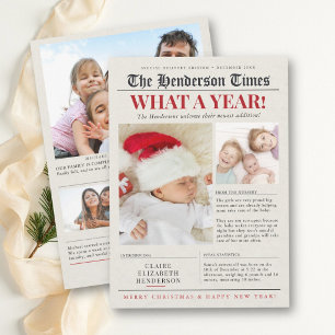 Newspaper Year Review Photo Family Baby Christmas Holiday Card