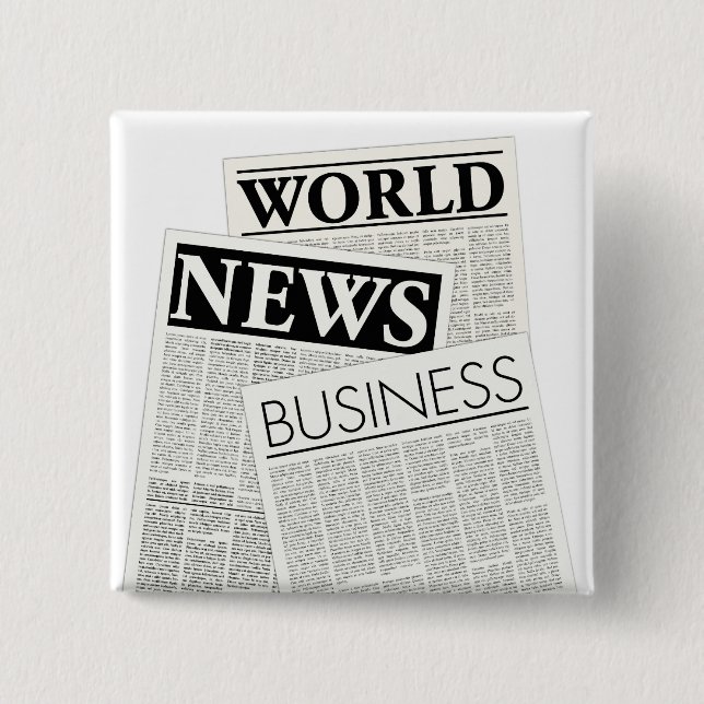 Newspapers 15 Cm Square Badge (Front)