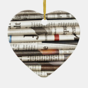 Newspapers Ceramic Tree Decoration