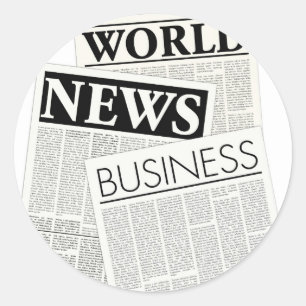 Newspapers Classic Round Sticker