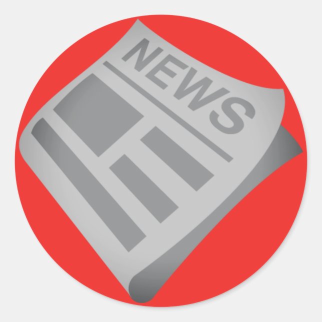 Newspapers Emoji Classic Round Sticker (Front)