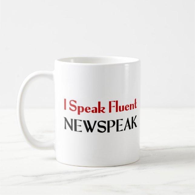 newspeak speaker coffee mug (Left)