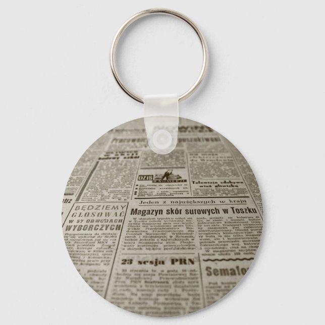 Newsprint Key Ring (Front)