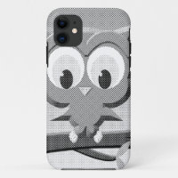 Newsprint Owl In Black And White