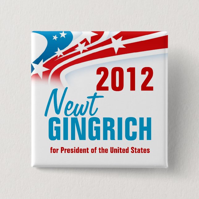 Newt Gingich 15 Cm Square Badge (Front)