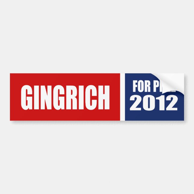 NEWT GINGRICH 2012 BUMPER STICKER (Front)