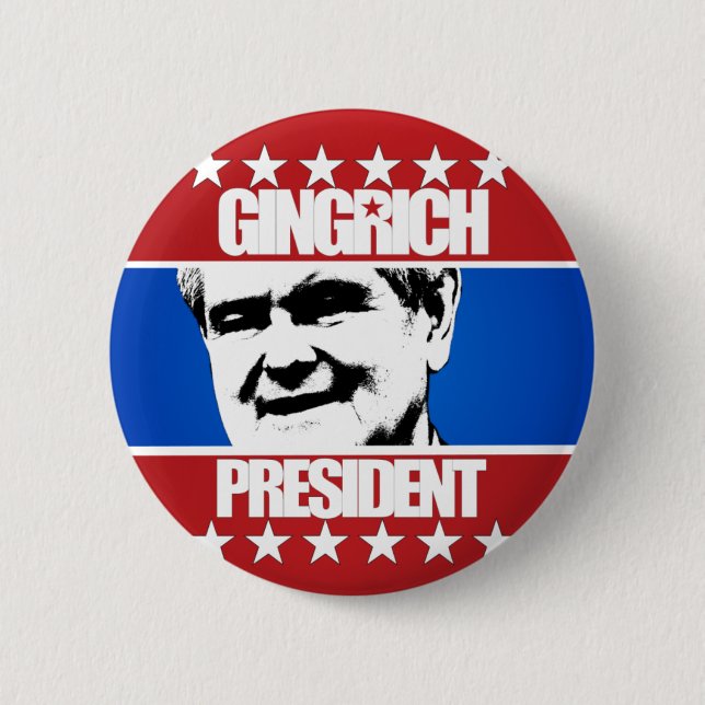 Newt Gingrich - President 6 Cm Round Badge (Front)