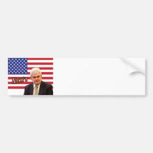 Newt Gingrich & U.S. Flag - Write Your Own Text Bumper Sticker