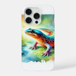 Newt in a Vibrant Watercolor Scene 100924AREF122 - iPhone 15 Pro Case