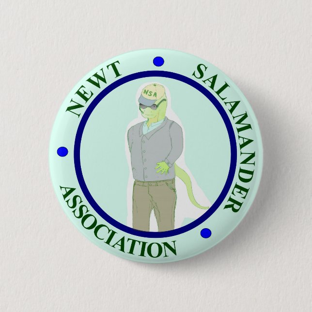 Newt Salamander Association 6 Cm Round Badge (Front)