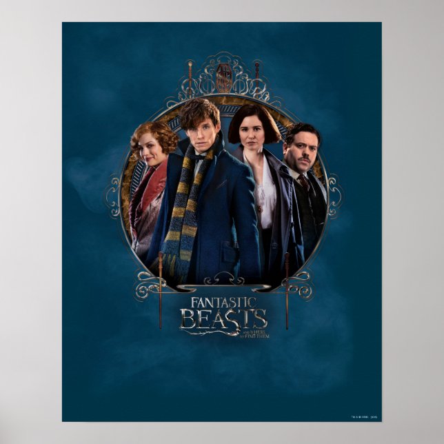 NEWT SCAMANDER™ and Company Art Nouveau Frame Poster (Front)