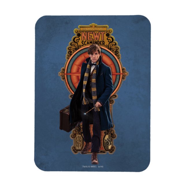 NEWT SCAMANDER™ Walking Art Nouveau Panel Magnet (Vertical)