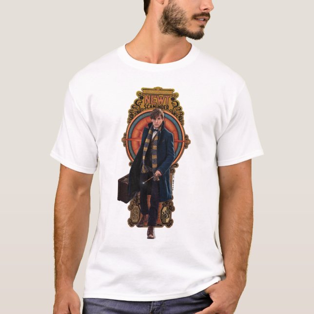 NEWT SCAMANDER™ Walking Art Nouveau Panel T-Shirt (Front)