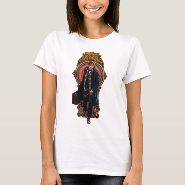 NEWT SCAMANDER™ Walking Art Nouveau Panel T-Shirt (Front)