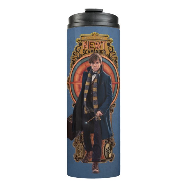 NEWT SCAMANDER™ Walking Art Nouveau Panel Thermal Tumbler (Front)