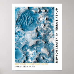 Newton Crater in terra sirenum Mars  Poster