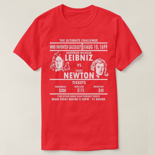 Newton vs Leibniz  Mathematician Gift Math Calculu T-Shirt (Design Front)