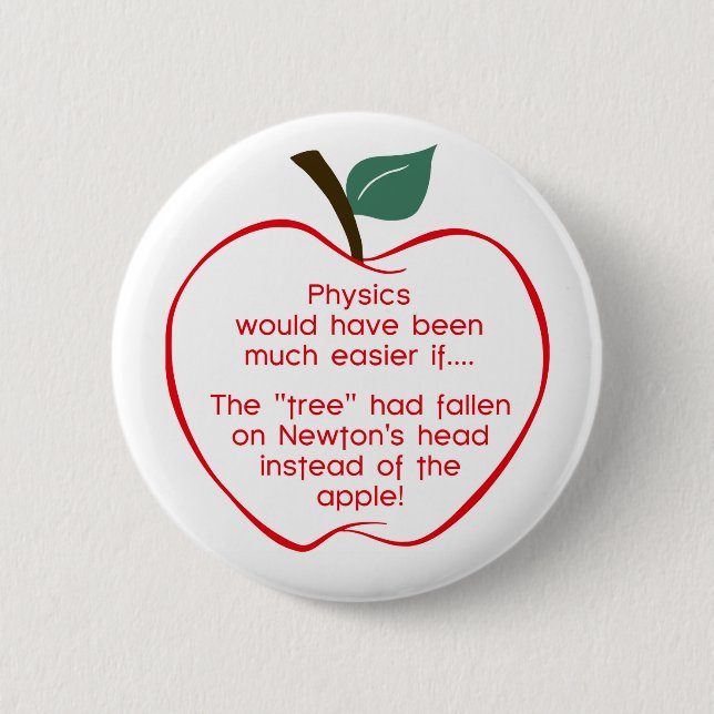 Newton's apple 6 cm round badge (Front)
