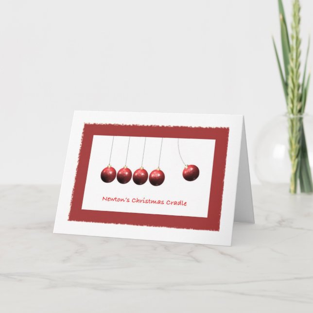 Newton's Christmas Cradle Holiday Greeting Card (Front)