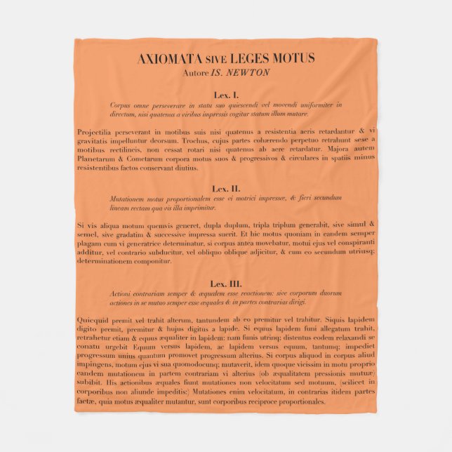 Newton's Laws of Motion fleece throw blanket-melon (Front)
