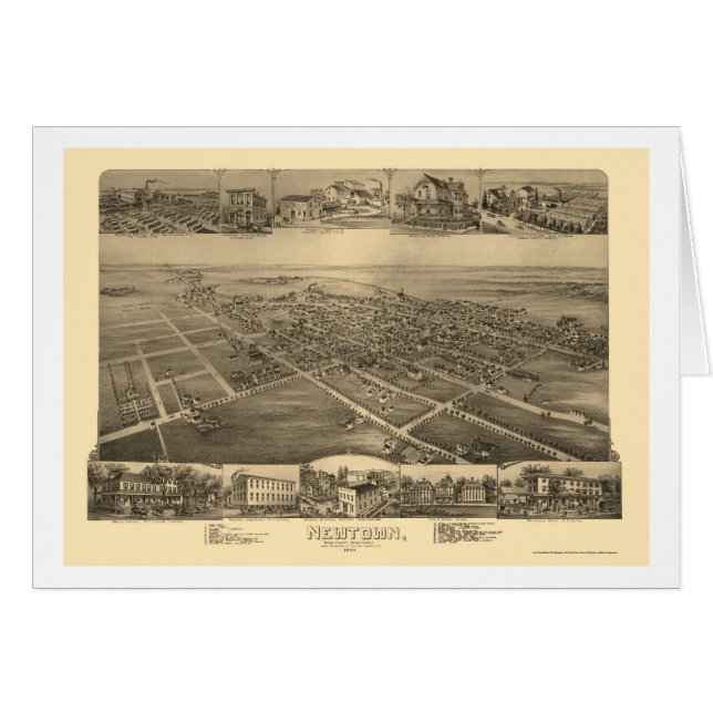 Newtown, PA Panoramic Map - 1893 (Front Horizontal)