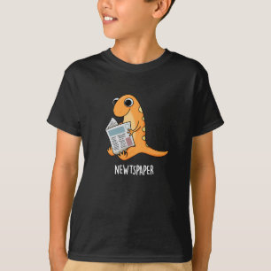 Newtspaper Funny Newt Pun Dark BG T-Shirt