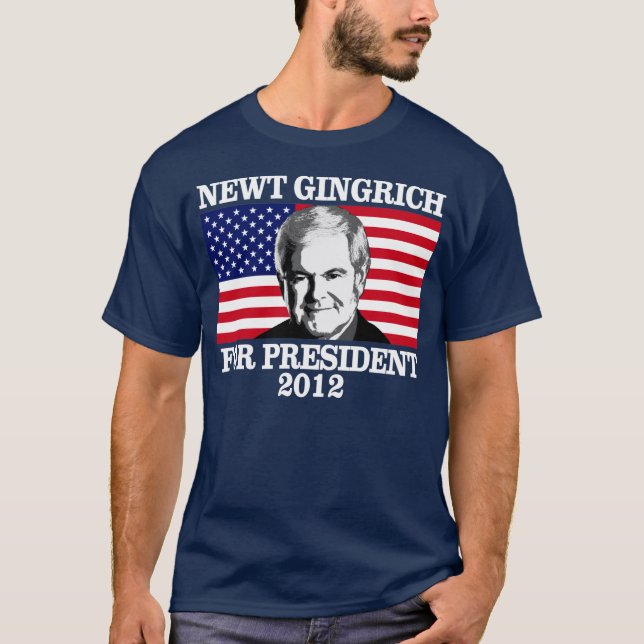 Newy Gingrich For President 2012 T-Shirt (Front)