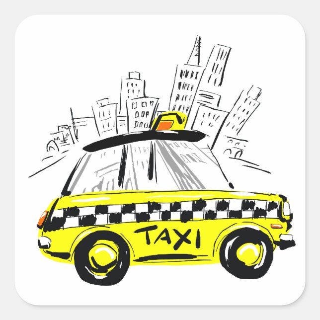 newyork taxi square sticker (Front)