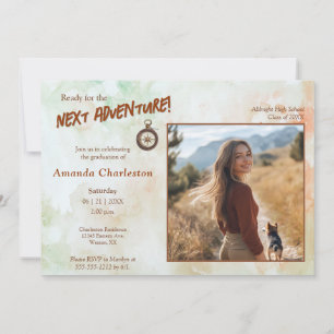 Next Adventure Graduation Photo Invitation