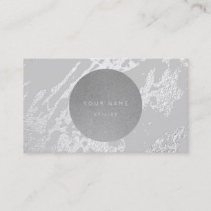 Next Appointment Circle Kraft Silver Gray Marble Card