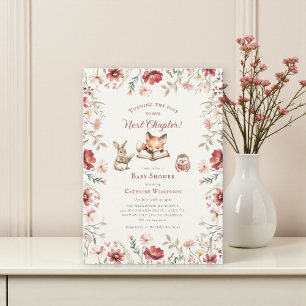 Next Chapter  animals wildflowers baby shower Invitation