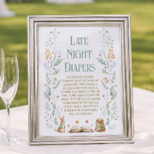 Next Chapter Baby Shower Late Night Diapers Poster
