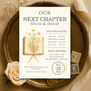 Next Chapter Begins Couples Baby Shower Invitation