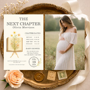 Next Chapter Begins Photo Baby Shower Invitation