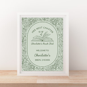 Next Chapter Book Theme Bridal Shower Welcome Poster