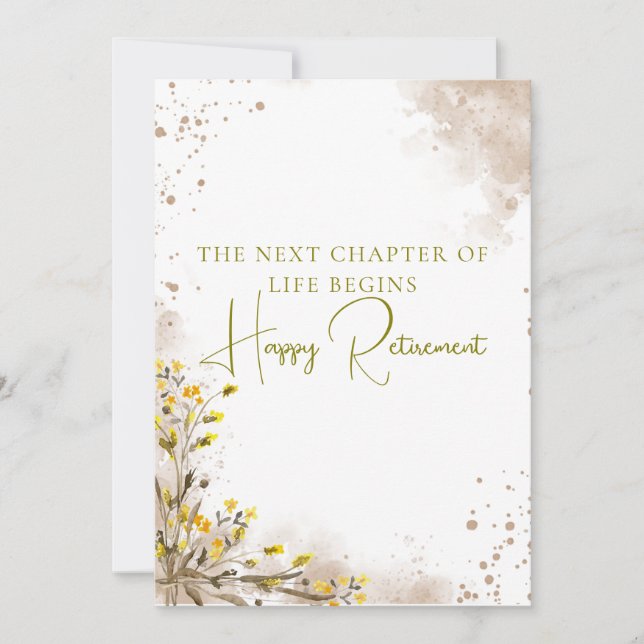 Next Chapter of Life Begins Elegant Retirement  Card (Front)