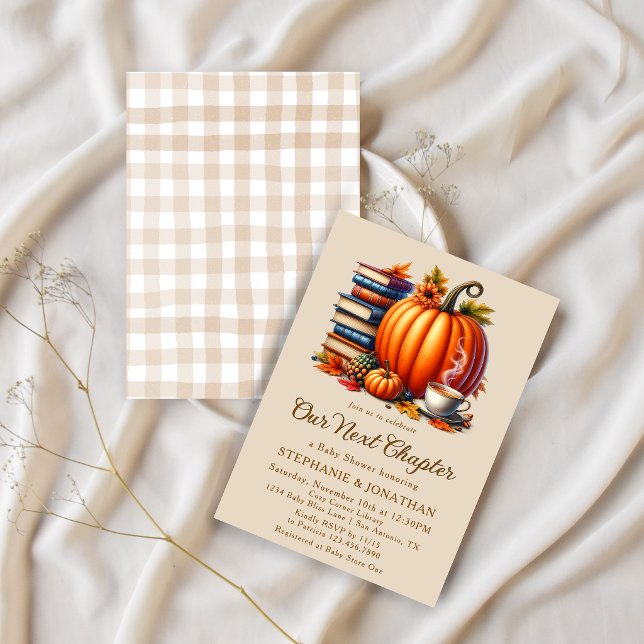 Next Chapter Storybook Pumpkin Fall Baby Shower Invitation (Creator Uploaded)
