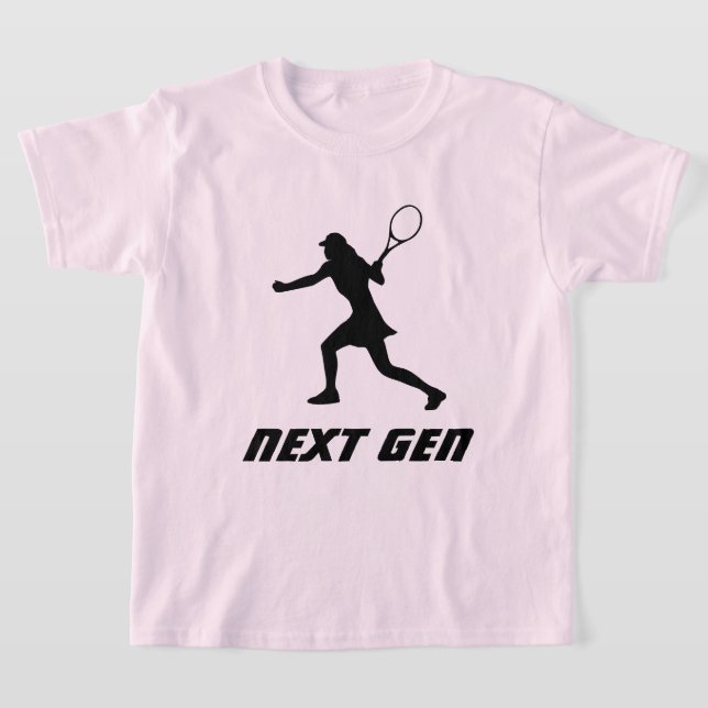Next Gen forehand tennis player t shirt for girl (Laydown)