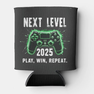 Next Level 2025 Play Win Repeat Funny Gaming Gamer Can Cooler