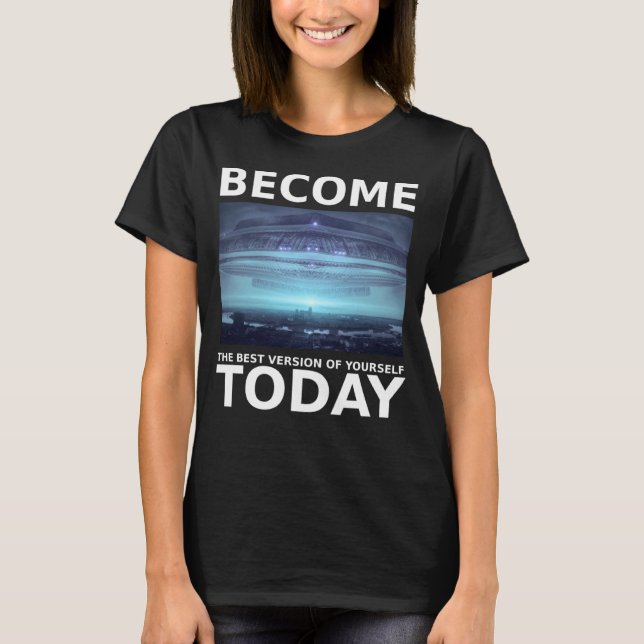 Next Level GamingWare Alien Arrival Spaceship abov T-Shirt (Front)