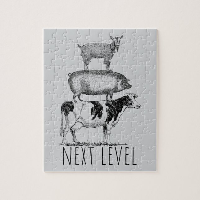 Next Level Goat Pig and Cow Sports Fan Jigsaw Puzzle (Vertical)