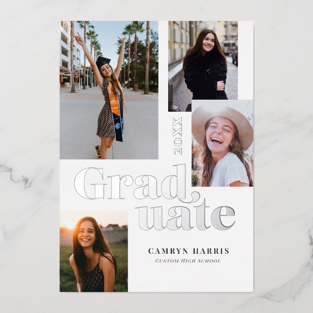 Next Level Modern Type Photo Graduation Invitation (Front)